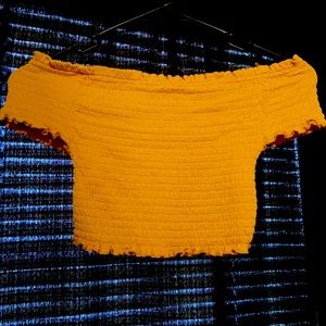 Fitted Off The Shoulder Crop Top